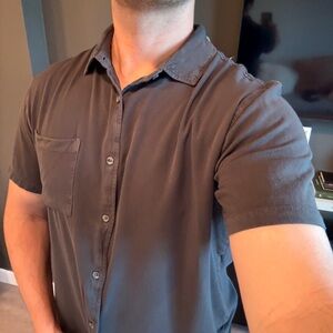 Cotton On Men's Cuban Button Down Shirt - Charcoal